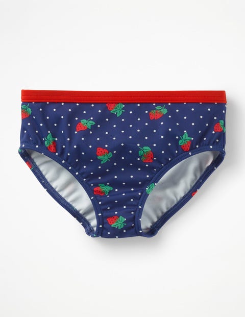 Patterned Bikini Bottoms - Deep Sea Blue Strawberry Spot Patterned Bikini Bottoms - Deep Sea Blue Strawberry Spot