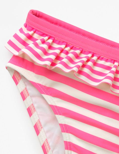 Ruffle Bikini Bottoms - Coral Pink/Ivory Ruffle Bikini Bottoms - Coral Pink/Ivory