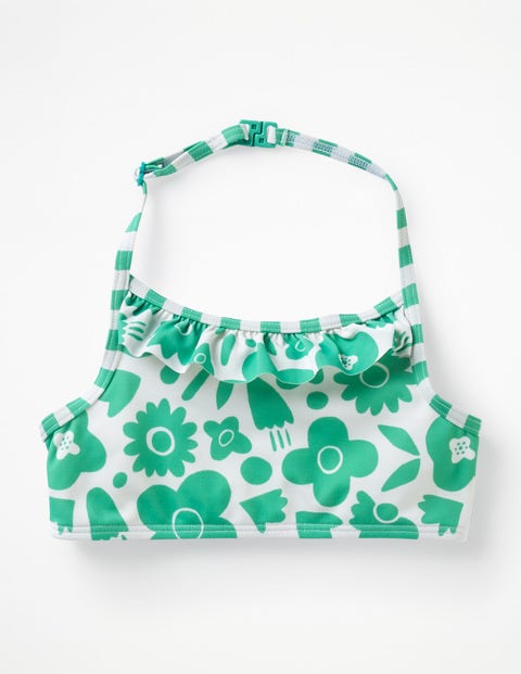 Ruffle Bikini Top - Jungle Green Pop Floral Ruffle Bikini Top - Jungle Green Pop Floral