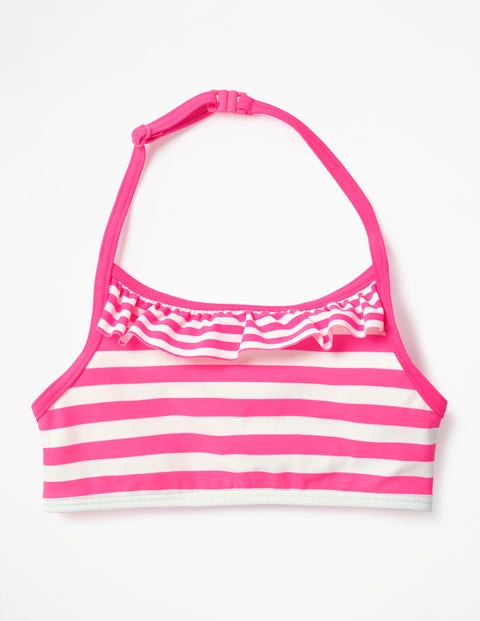 Ruffle Bikini Top - Coral Pink/Ivory Ruffle Bikini Top - Coral Pink/Ivory