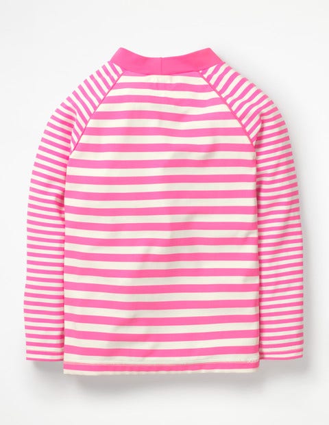 Long-Sleeved Rash Vest - Coral Pink/Ivory Long-Sleeved Rash Vest - Coral Pink/Ivory