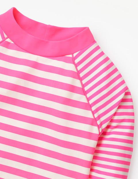 Long-Sleeved Rash Vest - Coral Pink/Ivory Long-Sleeved Rash Vest - Coral Pink/Ivory