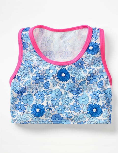 Surf-Bikinioberteil - Blau, Tapetenblumen Surf-Bikinioberteil - Blau, Tapetenblumen