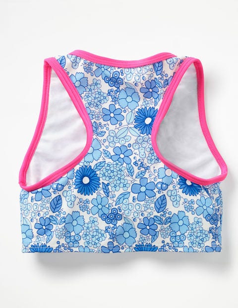 Surf-Bikinioberteil - Blau, Tapetenblumen Surf-Bikinioberteil - Blau, Tapetenblumen
