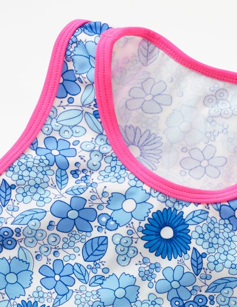 Surf-Bikinioberteil - Blau, Tapetenblumen Surf-Bikinioberteil - Blau, Tapetenblumen