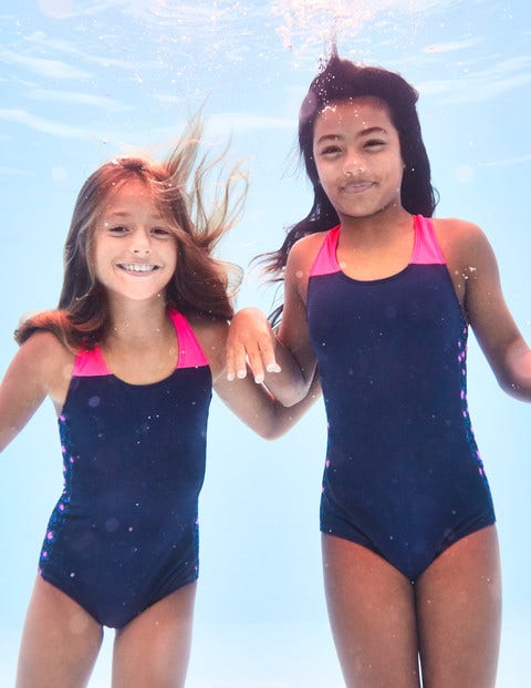 Racer-Back Swimsuit - Deep Sea Blue Racer-Back Swimsuit - Deep Sea Blue