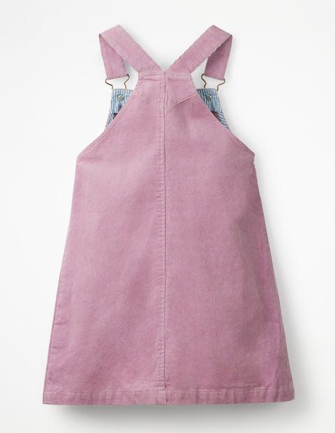 Button-Front Dungaree Dress - Delphinium Lilac Hearts Button-Front Dungaree Dress - Delphinium Lilac Hearts