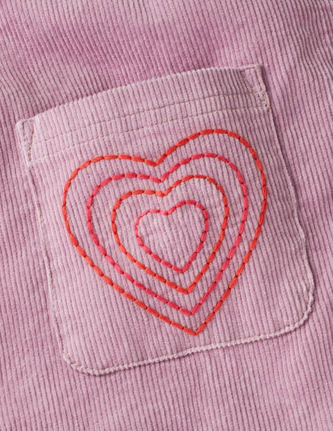 Button-Front Dungaree Dress - Delphinium Lilac Hearts Button-Front Dungaree Dress - Delphinium Lilac Hearts