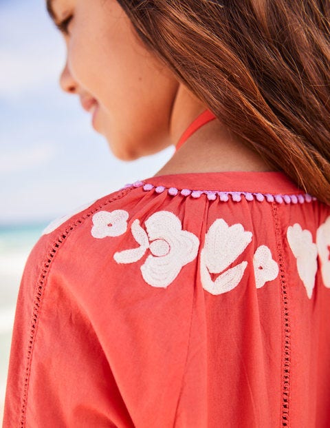 Embroidered Kaftan - Jam Red Embroidered Kaftan - Jam Red