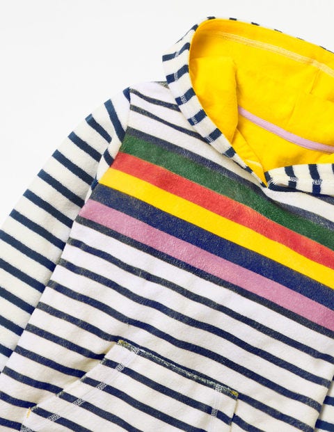 Stripy Towelling Beach Dress - College Blue Rainbow Stripe Stripy Towelling Beach Dress - College Blue Rainbow Stripe