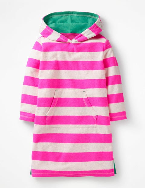 Stripy Towelling Beach Dress - Festival Pink/Ivory Stripy Towelling Beach Dress - Festival Pink/Ivory