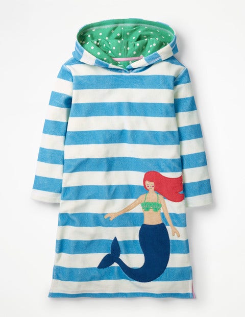 Fun Towelling Beach Dress - Ivory Mermaid Stripe Fun Towelling Beach Dress - Ivory Mermaid Stripe