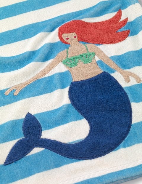 Fun Towelling Beach Dress - Ivory Mermaid Stripe Fun Towelling Beach Dress - Ivory Mermaid Stripe