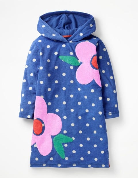 Fun Towelling Beach Dress - Duke Blue Flowers Fun Towelling Beach Dress - Duke Blue Flowers