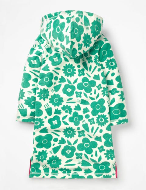Fun Towelling Beach Dress - Jungle Green Pop Floral Fun Towelling Beach Dress - Jungle Green Pop Floral
