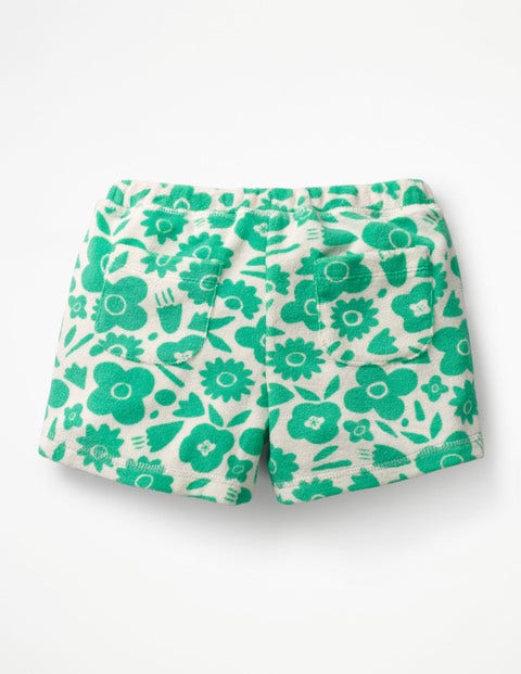 Towelling Shorts - Jungle Green Pop Floral Towelling Shorts - Jungle Green Pop Floral