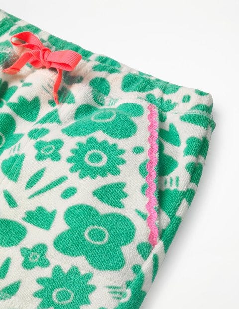 Towelling Shorts - Jungle Green Pop Floral Towelling Shorts - Jungle Green Pop Floral
