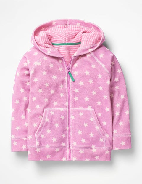 Towelling Hoodie - Lilac Pink Star Towelling Hoodie - Lilac Pink Star
