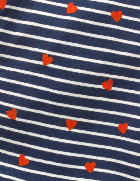 Flocked Heart Jumper - College Blue/Ecru Hearts Flocked Heart Jumper - College Blue/Ecru Hearts