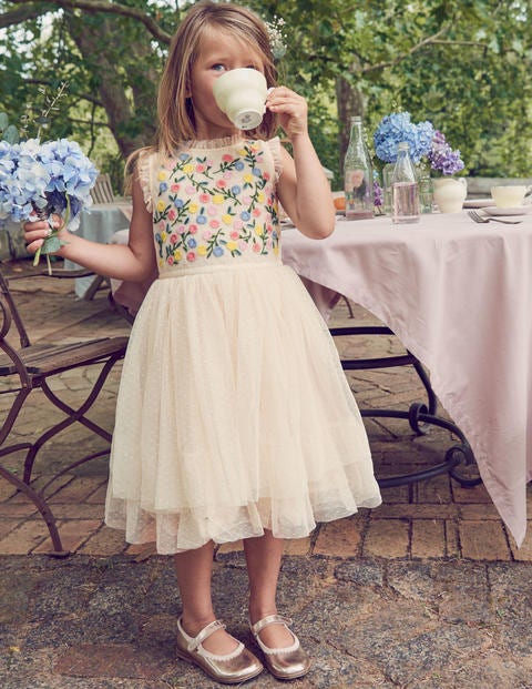 Embroidered Floaty Dress - Calico Cream Embroidered Floaty Dress - Calico Cream