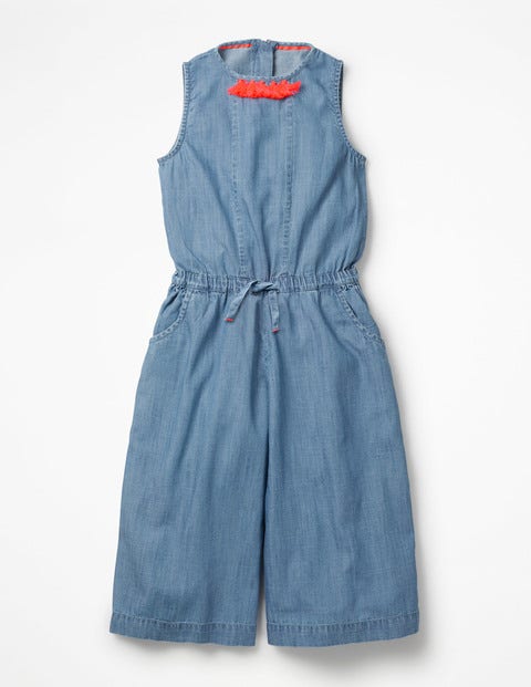 Tassel Detail Culotte Jumpsuit - Chambray Tassel Detail Culotte Jumpsuit - Chambray