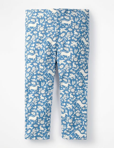 Fun Cropped Leggings - Elizabethan Blue Wild Ponies Fun Cropped Leggings - Elizabethan Blue Wild Ponies