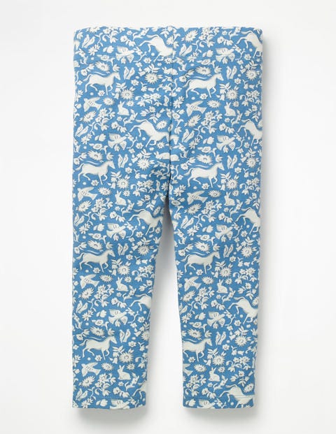 Fun Cropped Leggings - Elizabethan Blue Wild Ponies Fun Cropped Leggings - Elizabethan Blue Wild Ponies