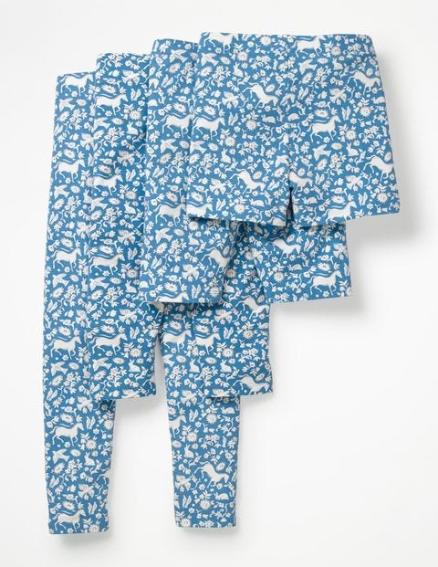 Fun Cropped Leggings - Elizabethan Blue Wild Ponies Fun Cropped Leggings - Elizabethan Blue Wild Ponies