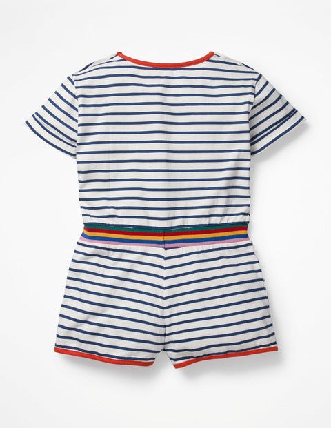 Colour Pop Jersey Playsuit - Ivory/College Blue Stripe Colour Pop Jersey Playsuit - Ivory/College Blue Stripe
