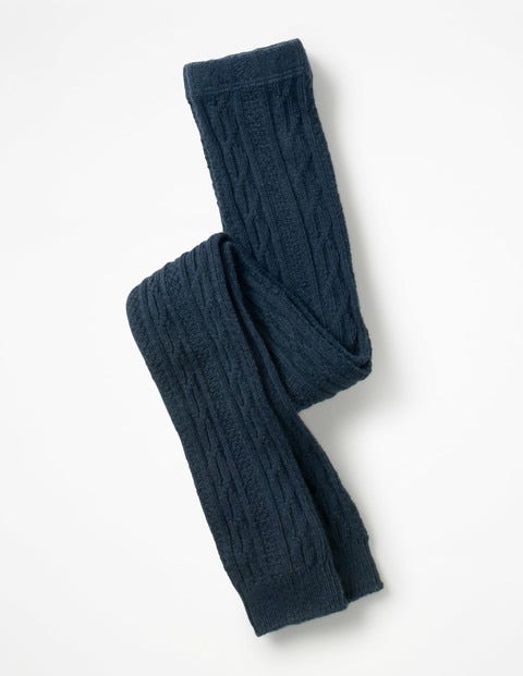 Cable Footless Tights - Navy Cable Footless Tights - Navy