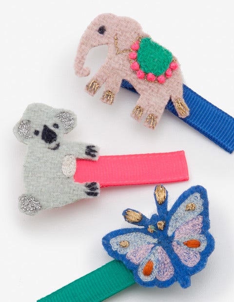 3 Pack Hair Clips - Animals 3 Pack Hair Clips - Animals