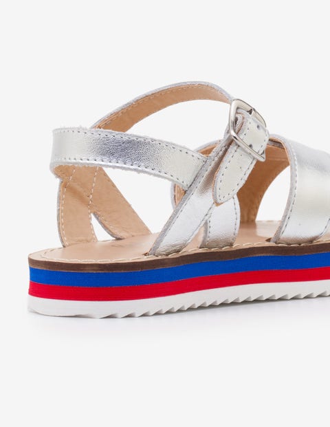 Stripy Sandals - Silver Metallic Stripy Sandals - Silver Metallic