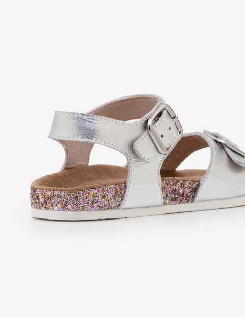 Leather Sandals - Silver Metallic Leather Sandals - Silver Metallic