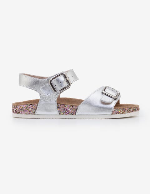 Leather Sandals - Silver Metallic Leather Sandals - Silver Metallic