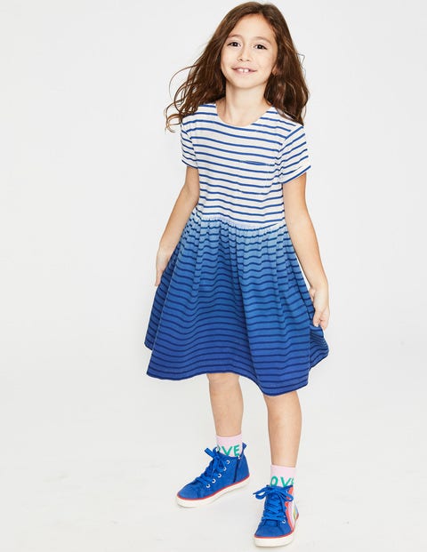 Fun Jersey Dress - Starboard Blue Ombré Stripe Fun Jersey Dress - Starboard Blue Ombré Stripe