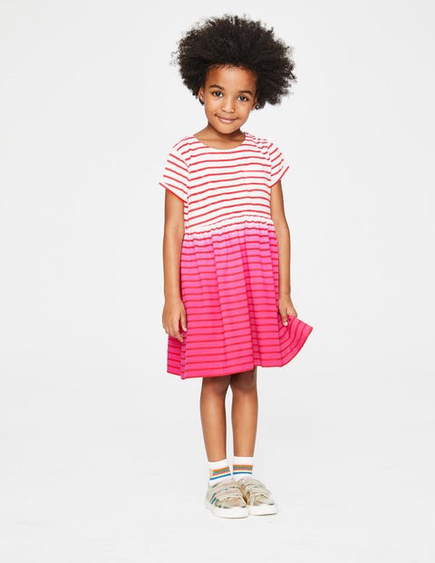 Fun Jersey Dress - Tropical Coral Ombré Stripe Fun Jersey Dress - Tropical Coral Ombré Stripe