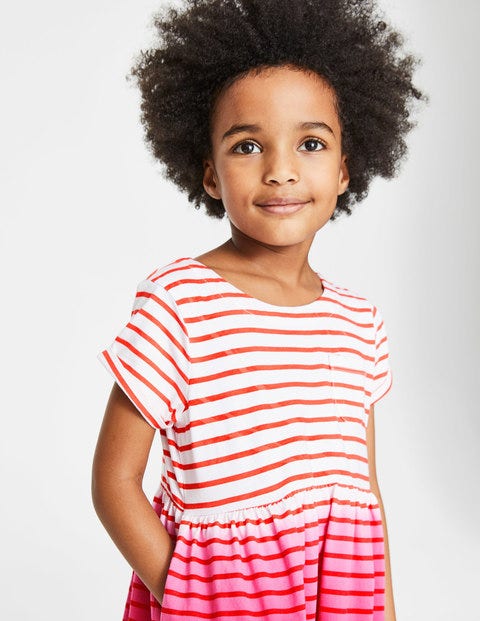 Fun Jersey Dress - Tropical Coral Ombré Stripe Fun Jersey Dress - Tropical Coral Ombré Stripe