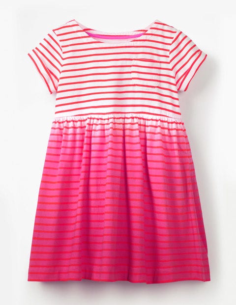 Fun Jersey Dress - Tropical Coral Ombré Stripe Fun Jersey Dress - Tropical Coral Ombré Stripe
