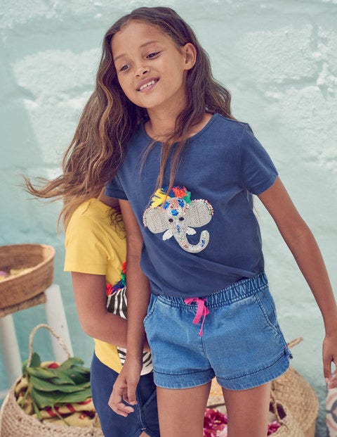 Heart Pocket Shorts - Chambray Blue Heart Pocket Shorts - Chambray Blue