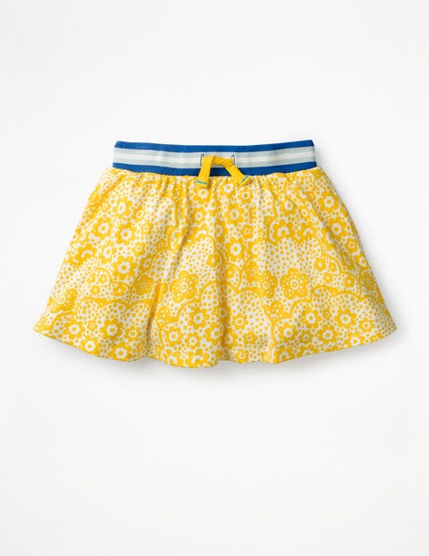 Jersey Skort - Sunshine Yellow Daisy Cloud Jersey Skort - Sunshine Yellow Daisy Cloud