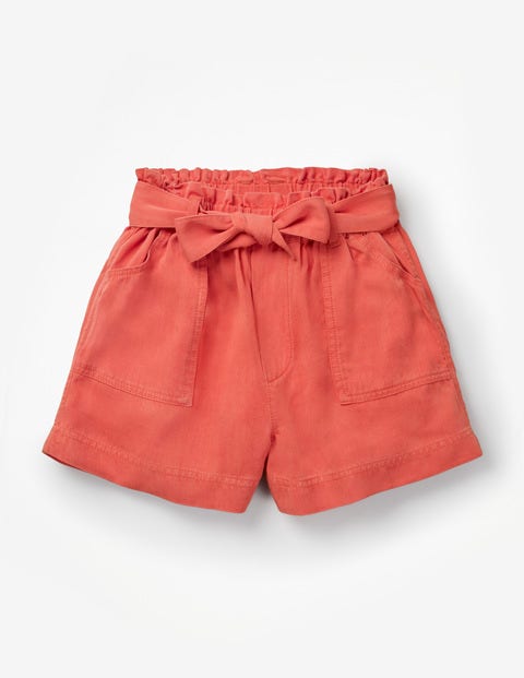 Tie-Waist Shorts - Tropical Orange Tie-Waist Shorts - Tropical Orange
