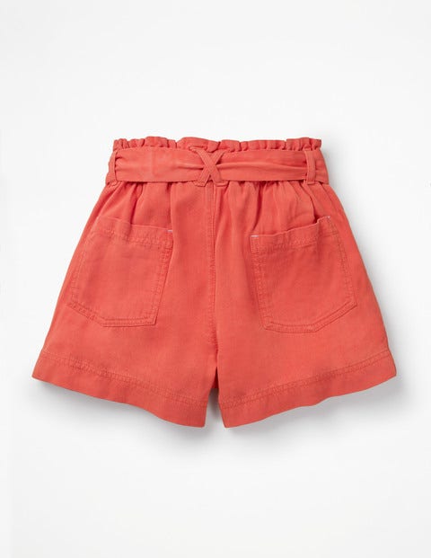 Tie-Waist Shorts - Tropical Orange Tie-Waist Shorts - Tropical Orange