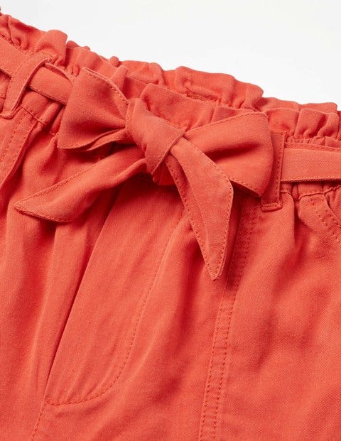 Tie-Waist Shorts - Tropical Orange Tie-Waist Shorts - Tropical Orange