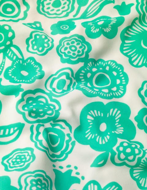 Cross-Back Swimsuit - Light Green Doodle Flower Cross-Back Swimsuit - Light Green Doodle Flower