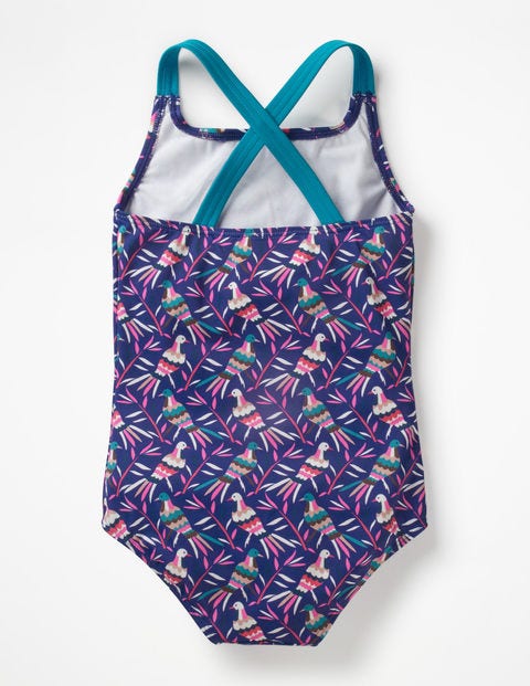 Cross-Back Swimsuit - Lapis Blue Bird Ottomi Cross-Back Swimsuit - Lapis Blue Bird Ottomi