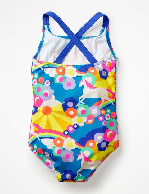 Cross-Back Swimsuit - Multi Unicorn Sky Cross-Back Swimsuit - Multi Unicorn Sky