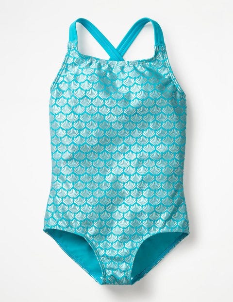 Maillot De Bain Croisé Dans Le Dos - Motif Mermaid Sparkle jade pastel Maillot De Bain Croisé Dans Le Dos - Motif Mermaid Sparkle jade pastel