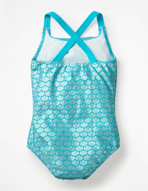 Maillot De Bain Croisé Dans Le Dos - Motif Mermaid Sparkle jade pastel Maillot De Bain Croisé Dans Le Dos - Motif Mermaid Sparkle jade pastel