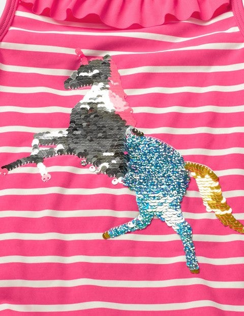 Colour-Change Sequin Swimsuit - Pomegranate Pink/Ivory Unicorn Colour-Change Sequin Swimsuit - Pomegranate Pink/Ivory Unicorn