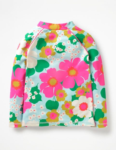 Long-Sleeved Rash Vest - Blue Quartz Tropical Floral Long-Sleeved Rash Vest - Blue Quartz Tropical Floral